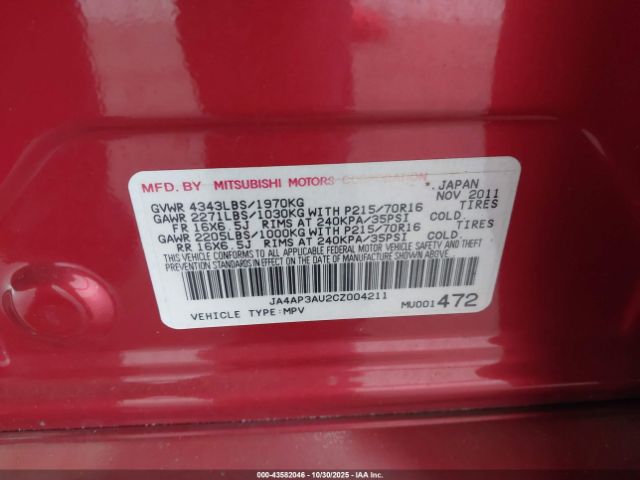 2012 MITSUBISHI OUTLANDER SPORT JA4AP3AU2CZ004211 Photo 8