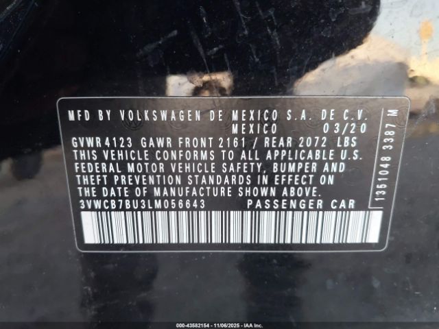 2020 VOLKSWAGEN JETTA 3VWCB7BU3LM056643 Photo 8