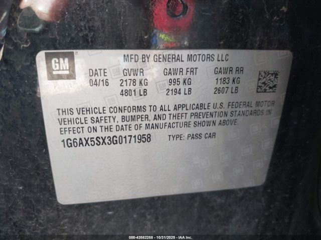 2016 CADILLAC CTS 1G6AX5SX3G0171958 Photo 8