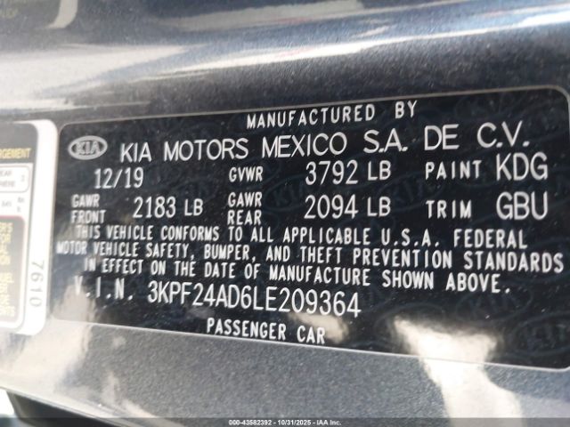 2020 KIA FORTE 3KPF24AD6LE209364 Photo 8