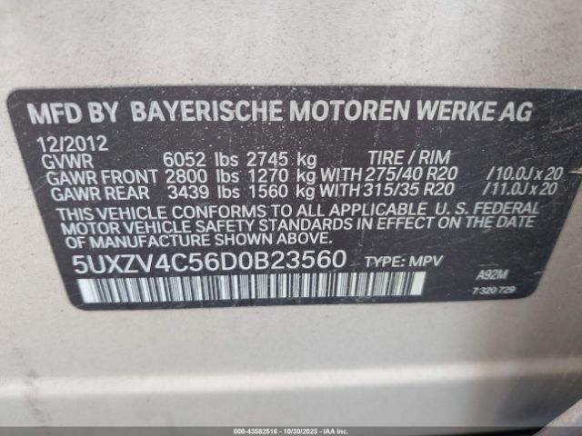 2013 BMW X5 5UXZV4C56D0B23560 Photo 8