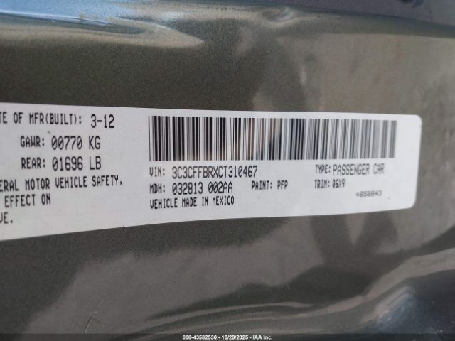 2012 FIAT 500 3C3CFFBRXCT310467 Photo 8