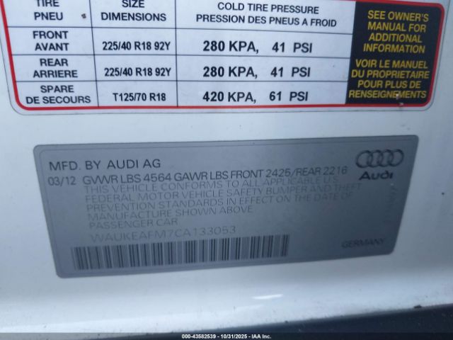 2012 AUDI A3 WAUKEAFM7CA133053 Photo 8