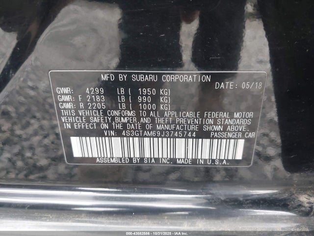 4S3GTAM69J3745744 Subaru Impreza 2.0i Sport