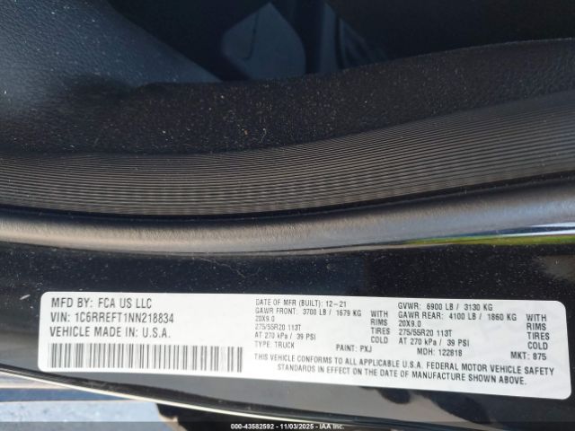 2022 RAM 1500 1C6RREFT1NN218834 Photo 8