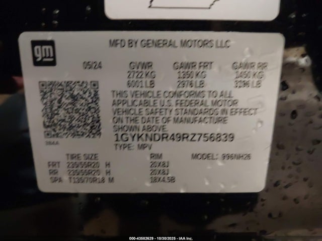 2024 CADILLAC XT5 1GYKNDR49RZ756839 Photo 8
