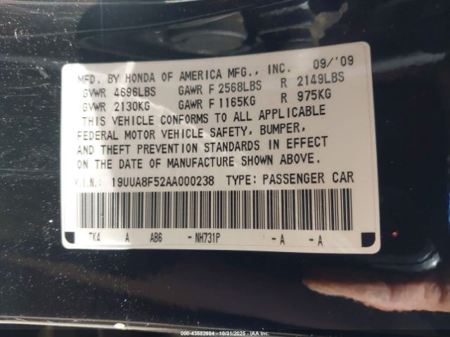 2010 ACURA TL 19UUA8F52AA000238 Photo 8