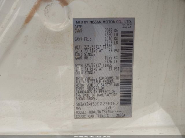 2018 NISSAN ROGUE 5N1AT2MT5JC729067 Photo 8