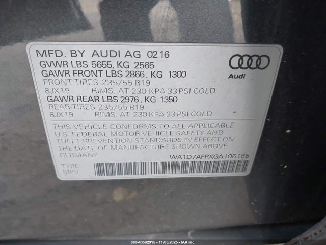 2016 AUDI Q5 WA1D7AFPXGA105165 Photo 8