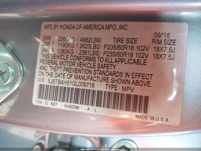 2016 ACURA RDX 5J8TB4H51GL009718 Photo 8