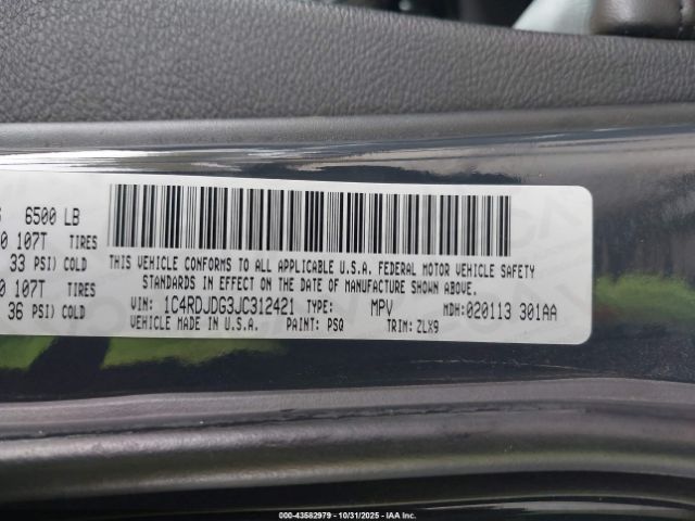 2018 DODGE DURANGO 1C4RDJDG3JC312421 Photo 8