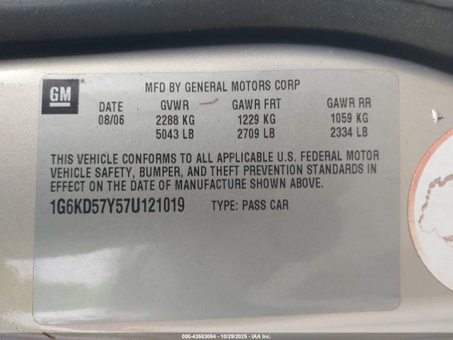 2007 CADILLAC DTS 1G6KD57Y57U121019 Photo 8