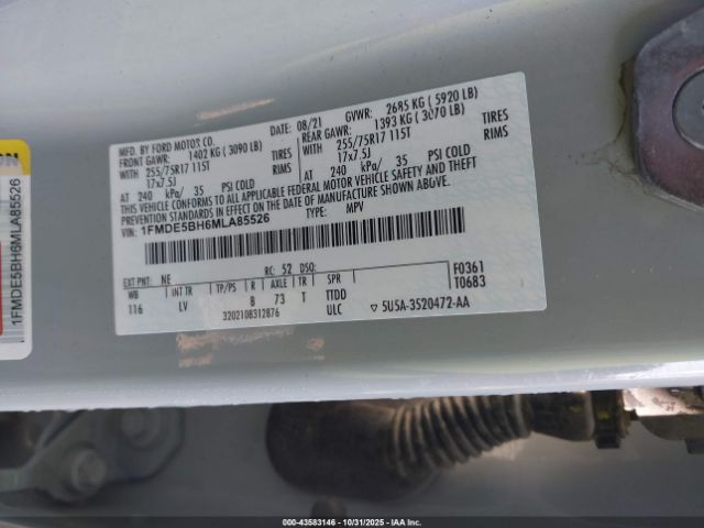 2021 FORD BRONCO 1FMDE5BH6MLA85526 Photo 8