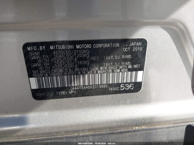 2019 MITSUBISHI ECLIPSE CROSS JA4AT5AA5KZ019880 Photo 8