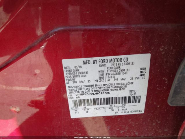 2018 FORD EDGE 2FMPK3J90JBC20726 Photo 8