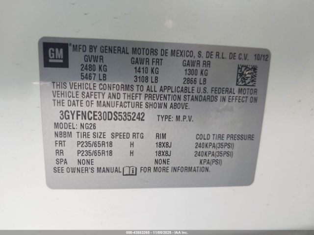 2013 CADILLAC SRX 3GYFNCE30DS535242 Photo 8