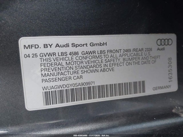 2025 AUDI RS 3 WUAGWDGY0SA909971 Photo 8