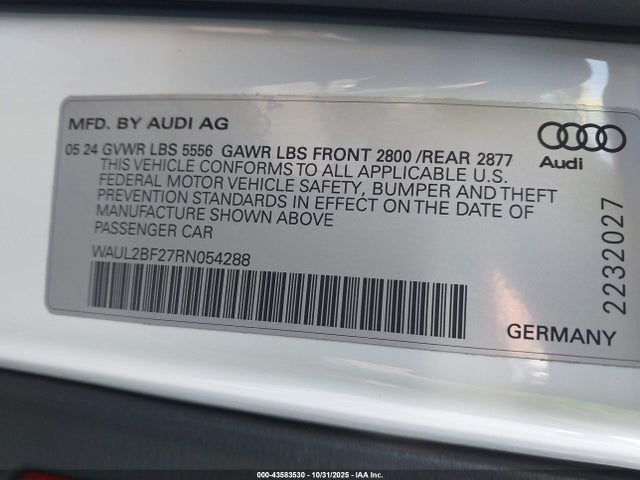 2024 AUDI A6 WAUL2BF27RN054288 Photo 8