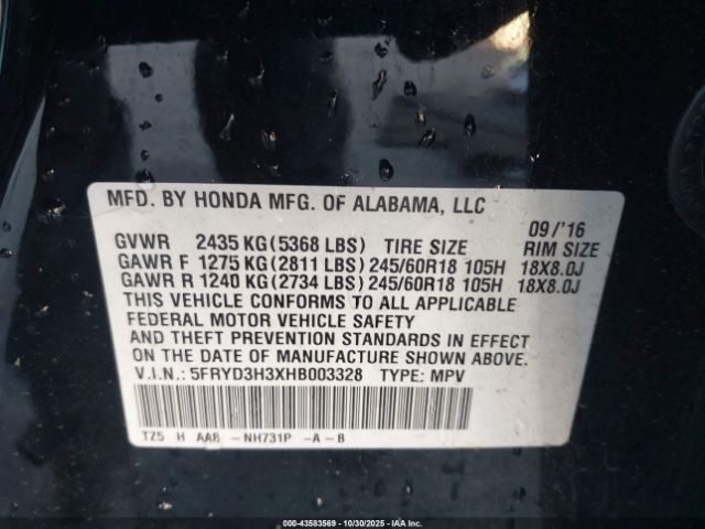 2017 ACURA MDX 5FRYD3H3XHB003328 Photo 8