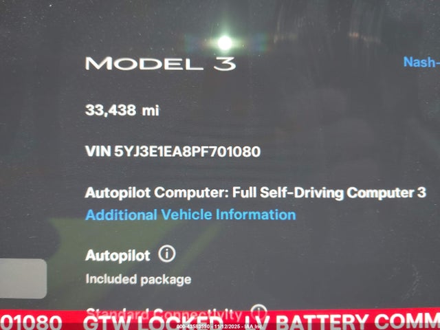 Продаж на аукціоні авто 2023 Tesla Model 3 Rear-wheel Drive, vin: 5YJ3E1EA8PF701080, номер лоту: 43583590