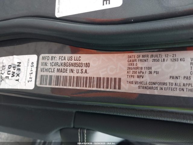 2022 JEEP GRAND CHEROKEE L 1C4RJKBG6N8503180 Photo 8