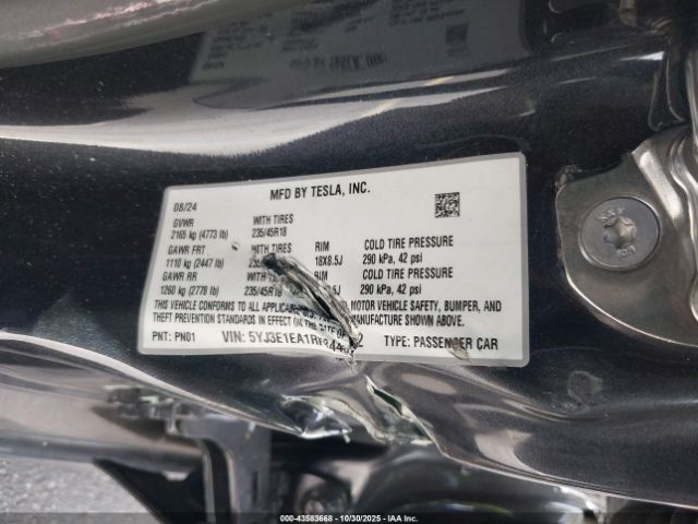 2024 TESLA MODEL 3 5YJ3E1EA1RF844892 Photo 8