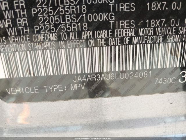 2020 MITSUBISHI OUTLANDER SPORT JA4AR3AU6LU024081 Photo 8