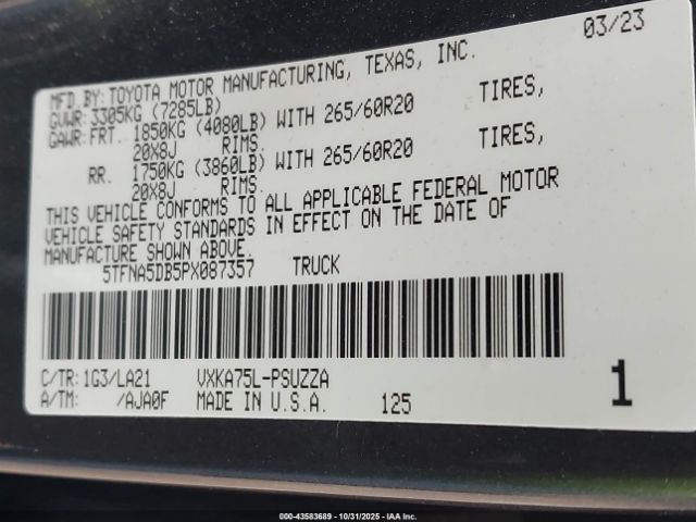 2023 TOYOTA TUNDRA 5TFNA5DB5PX087357 Photo 8