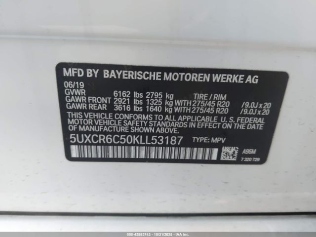 2019 BMW X5 5UXCR6C50KLL53187 Photo 8