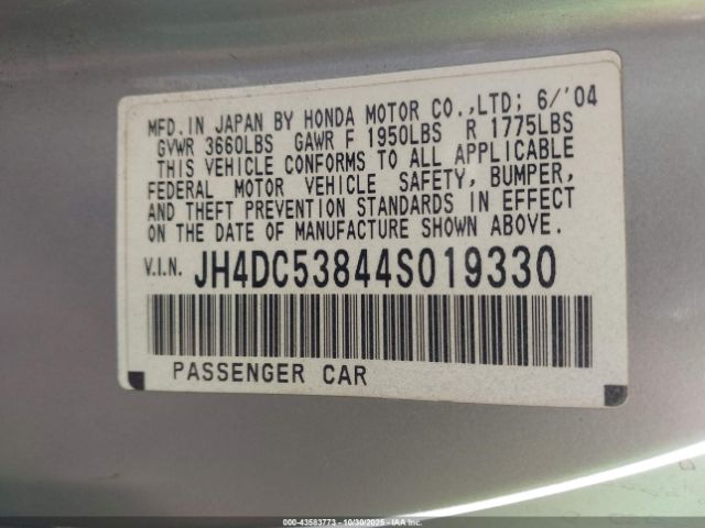 2004 ACURA RSX JH4DC53844S019330 Photo 8