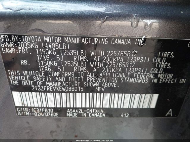 2014 TOYOTA RAV4 2T3ZFREVXEW086015 Photo 8