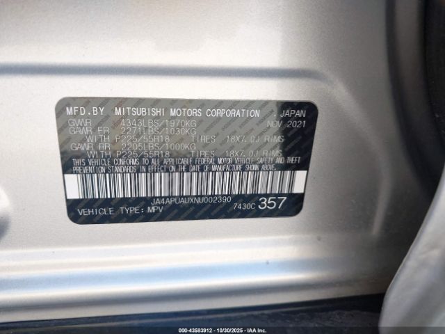 2022 MITSUBISHI OUTLANDER SPORT JA4APUAUXNU002390 Photo 8