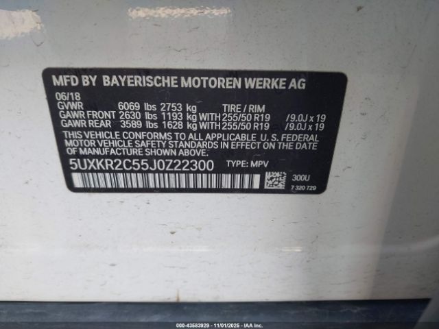 2018 BMW X5 5UXKR2C55J0Z22300 Photo 8