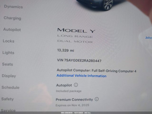2024 TESLA MODEL Y 7SAYGDEE2RA280447 Photo 6