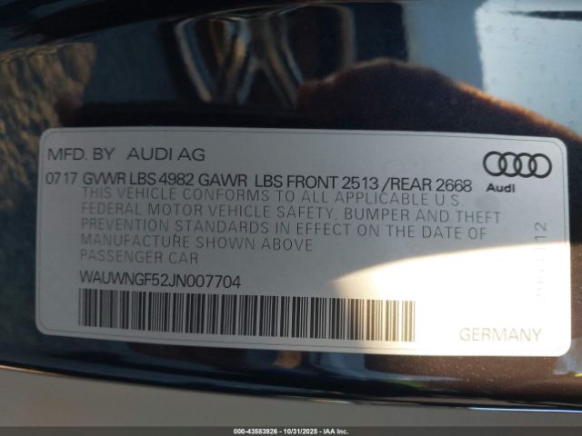 2018 AUDI A5 WAUWNGF52JN007704 Photo 8