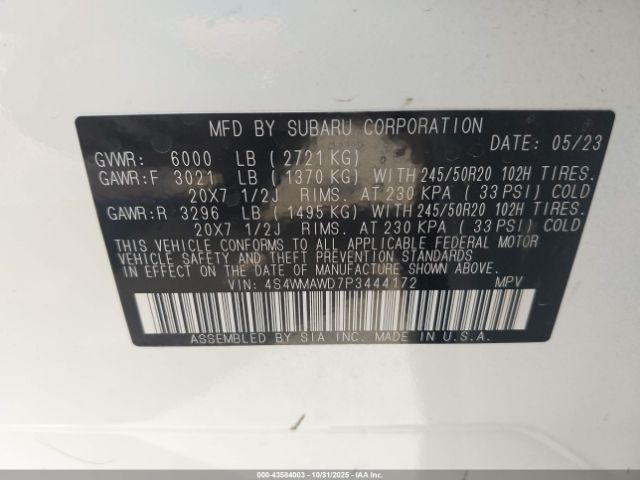 2023 SUBARU ASCENT 4S4WMAWD7P3444172 Photo 8