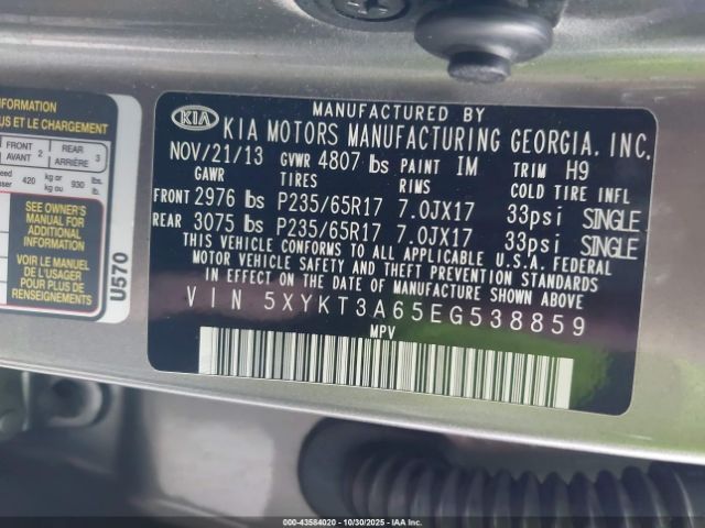 2014 KIA SORENTO 5XYKT3A65EG538859 Photo 8