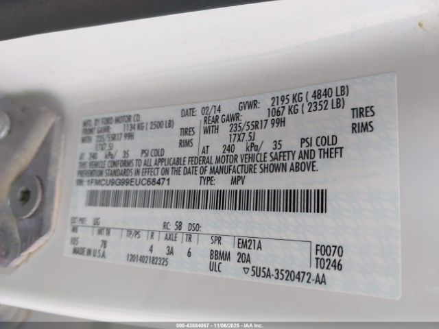 2014 FORD ESCAPE 1FMCU9G99EUC68471 Photo 8