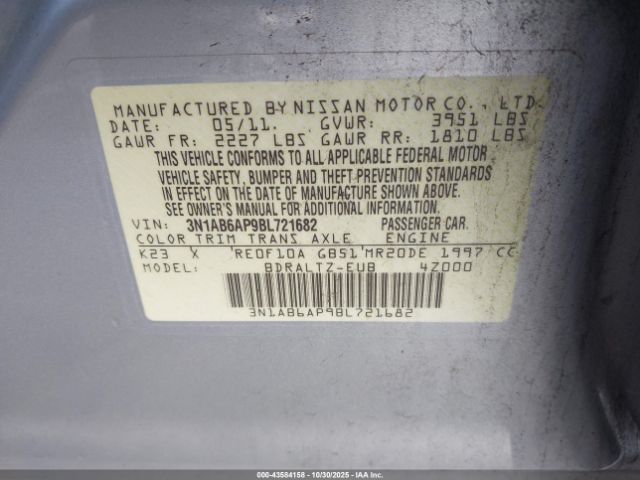 2011 NISSAN SENTRA 3N1AB6AP9BL721682 Photo 8