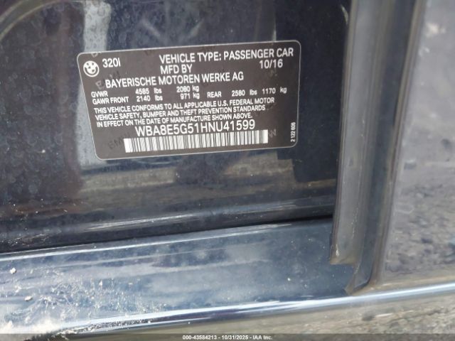 2017 BMW 320I WBA8E5G51HNU41599 Photo 8