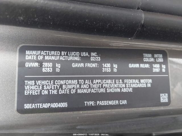 2023 LUCID AIR 50EA1TEA0PA004005 Photo 8