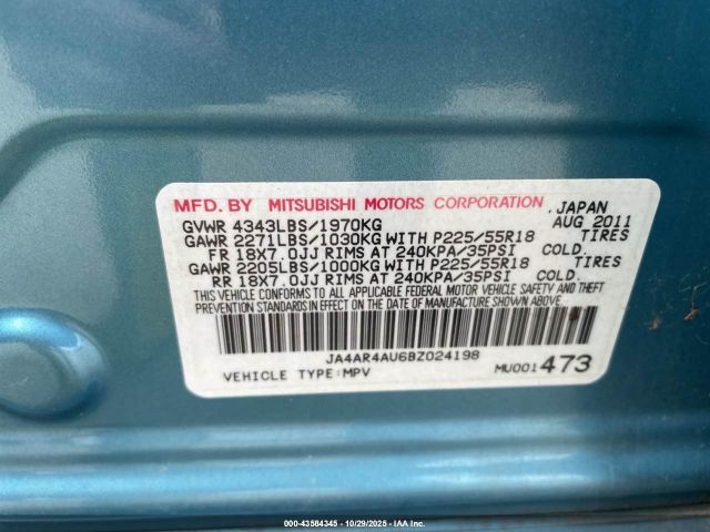 2011 MITSUBISHI OUTLANDER SPORT JA4AR4AU6BZ024198 Photo 8