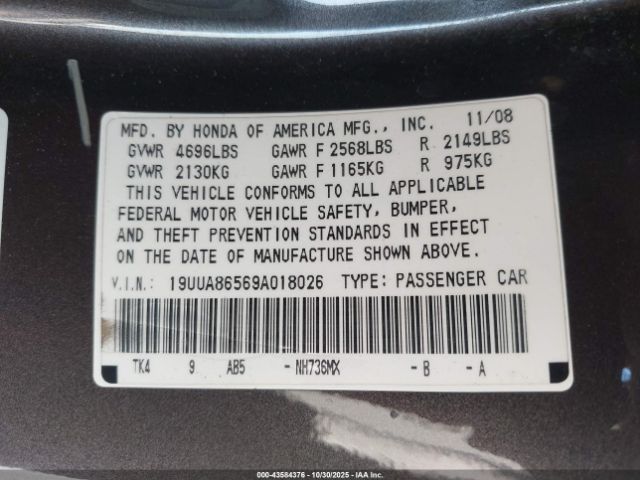 2009 ACURA TL 19UUA86569A018026 Photo 8