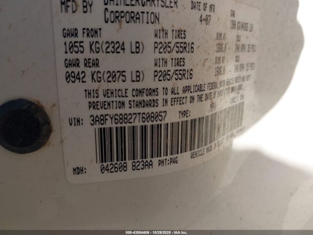 2007 CHRYSLER PT CRUISER 3A8FY68827T608057 Photo 8