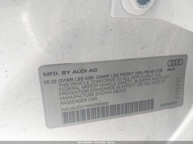 2022 AUDI A3 WAUAUDGYXNA095869 Photo 8