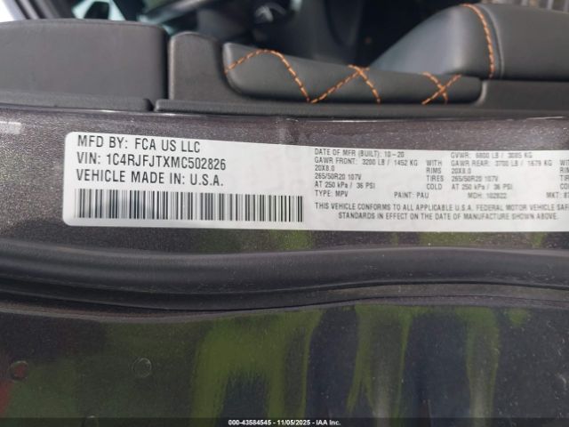 2021 JEEP GRAND CHEROKEE 1C4RJFJTXMC502826 Photo 8