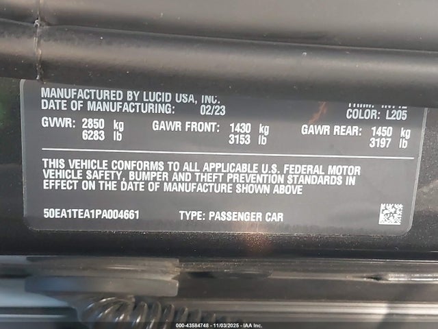 2023 LUCID AIR 50EA1TEA1PA004661 Photo 8