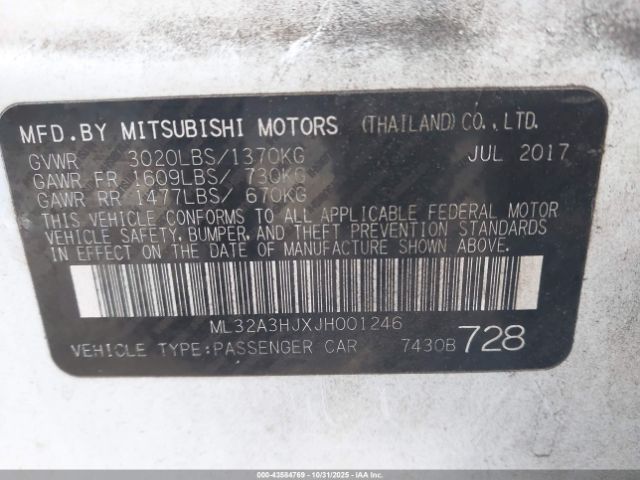 2018 MITSUBISHI MIRAGE ML32A3HJXJH001246 Photo 8