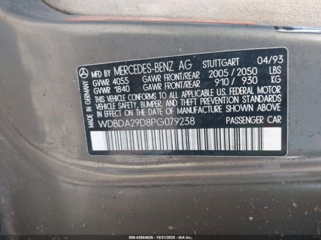 1993 MERCEDES-BENZ 190 WDBDA29D8PG079238 Photo 8