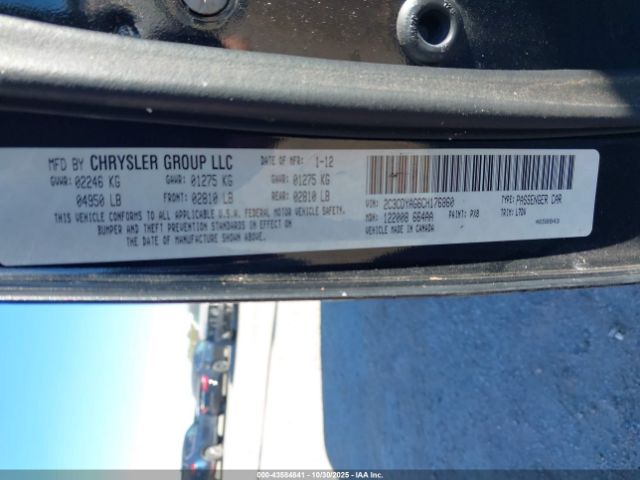 2012 DODGE CHALLENGER 2C3CDYAG6CH176860 Photo 8